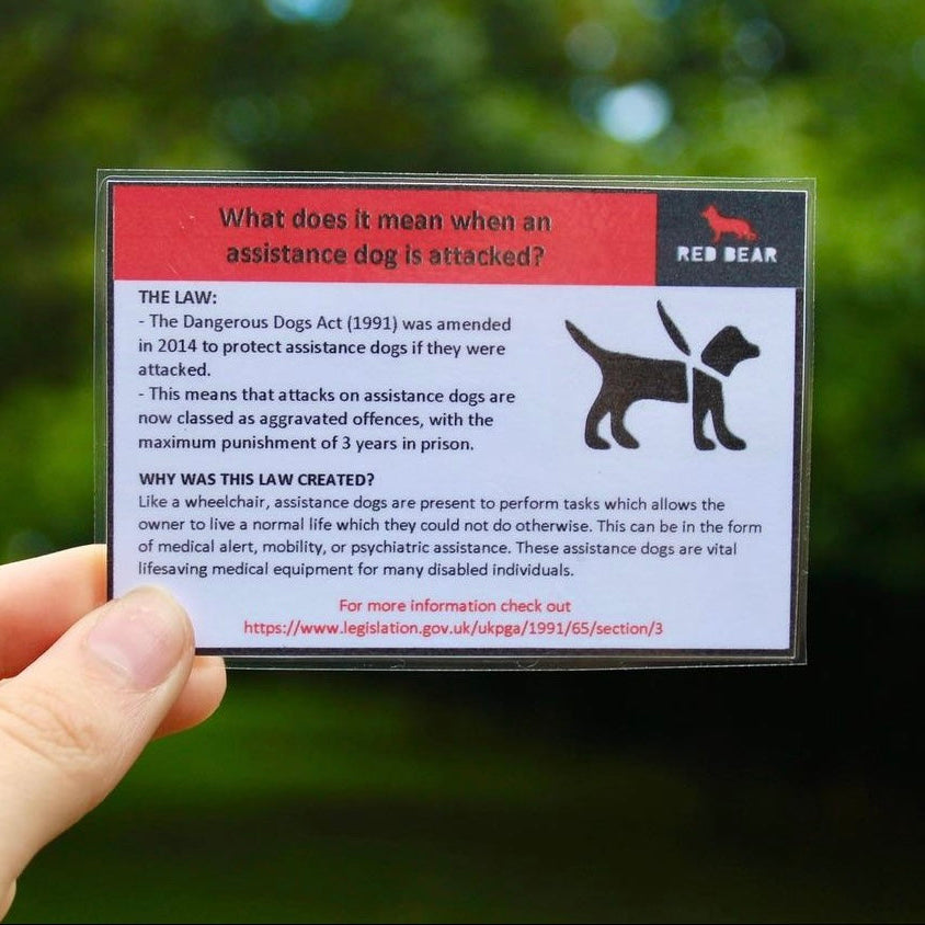 Attacking an assistance dog law card
