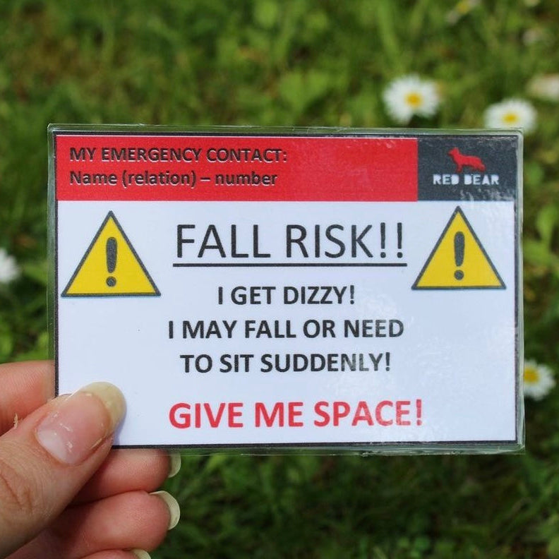 Fall risk medical alert card