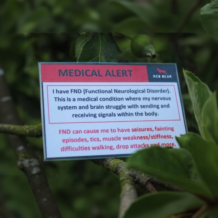 FND (Functional Neurological Disorder) medical alert/communication card