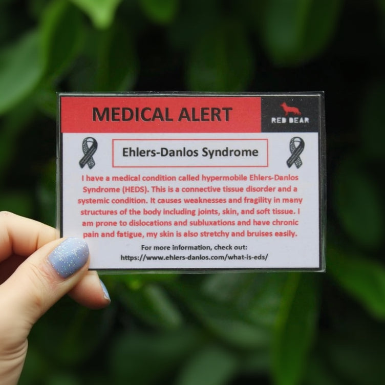 HEDS (Hypermobile Ehlers-Danlos Syndrome) medical alert/communication card