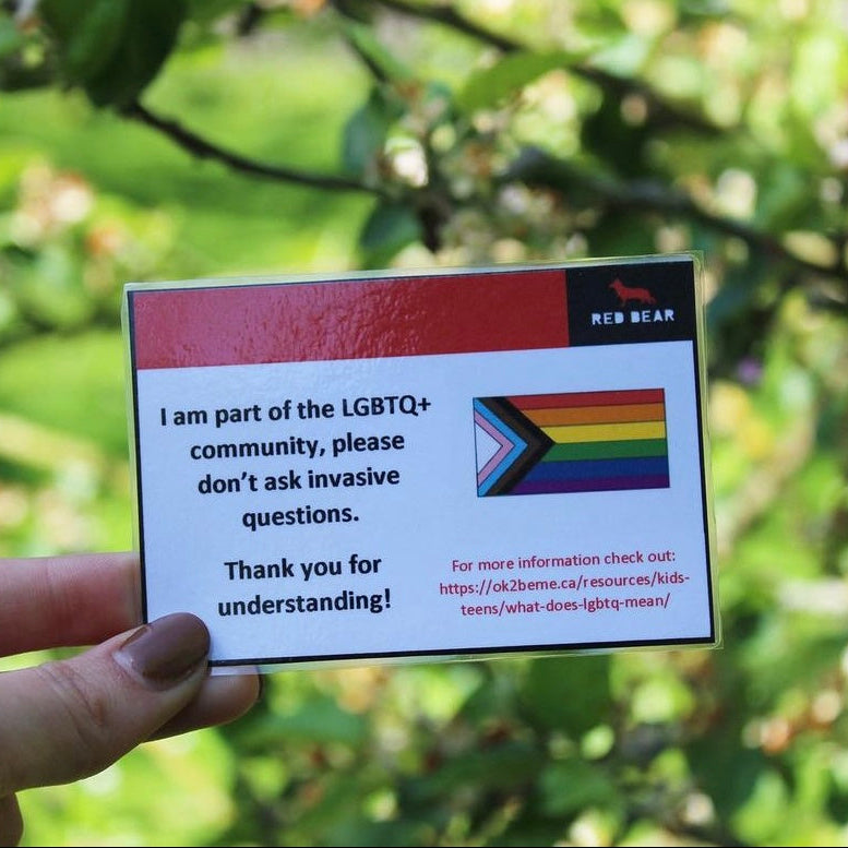 I am a part of the LGBTQ+ community communication card