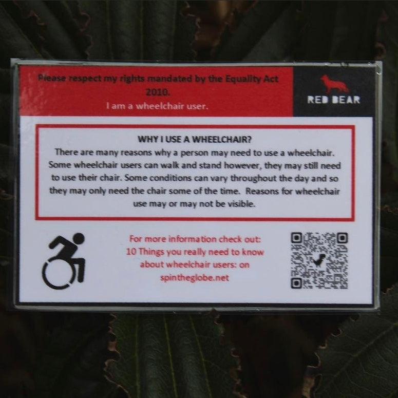 I am a wheelchair user communication/medical alert card