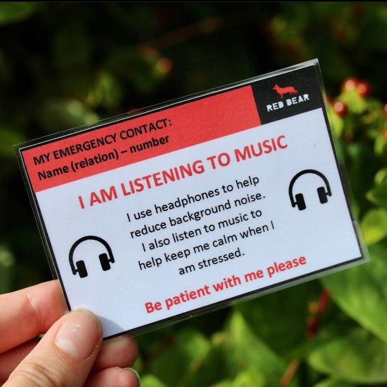 I am listening to music autism/headphone non-verbal communication card