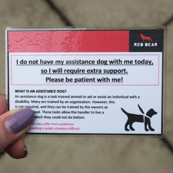 I do not have my working dog with me communication card