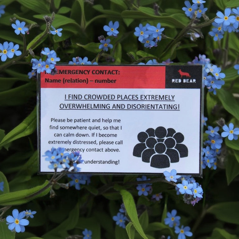 I find crowds overwhelming communication card