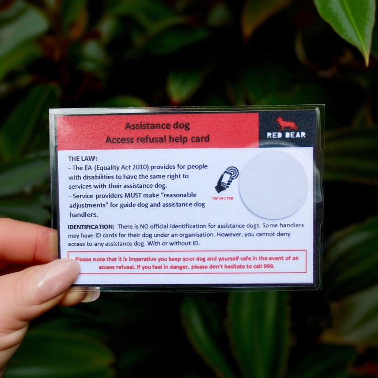 NFC tag/phone tap working dog law communication card