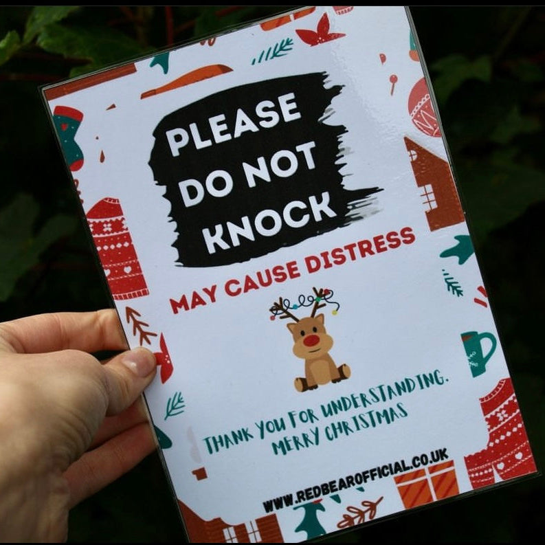 Please do not knock door sign for carollers etc. Christmas