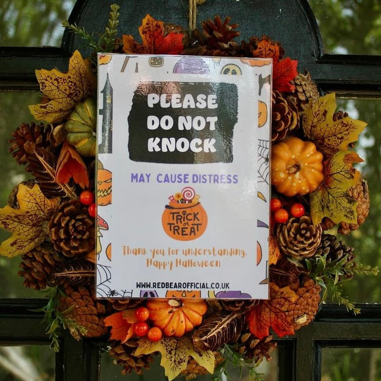 Please do not knock door sign for trick or treaters Halloween