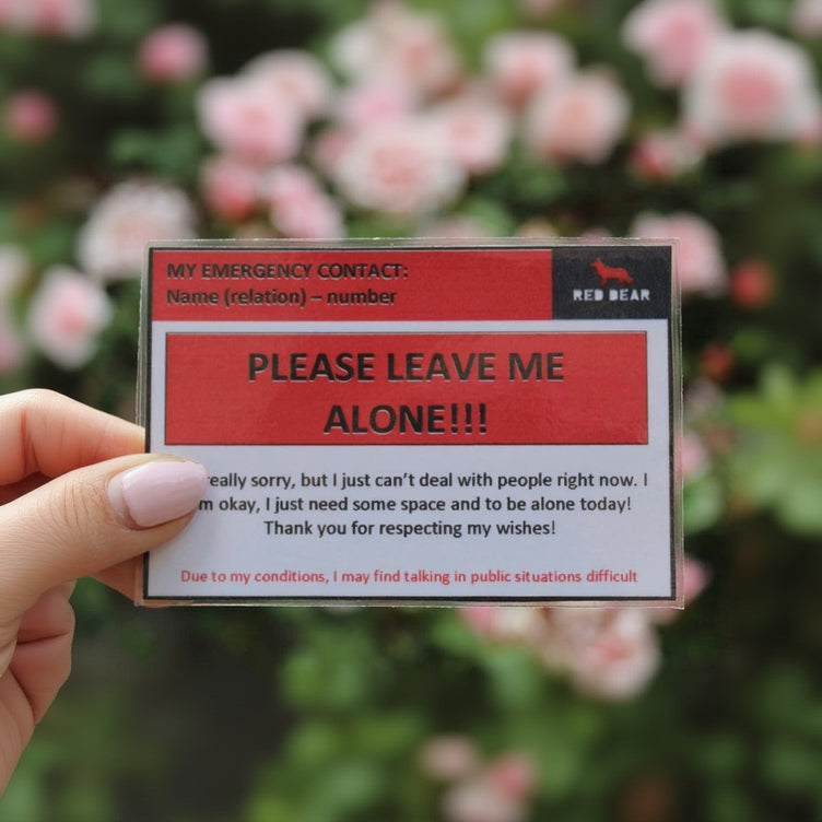 Please leave me alone communication card