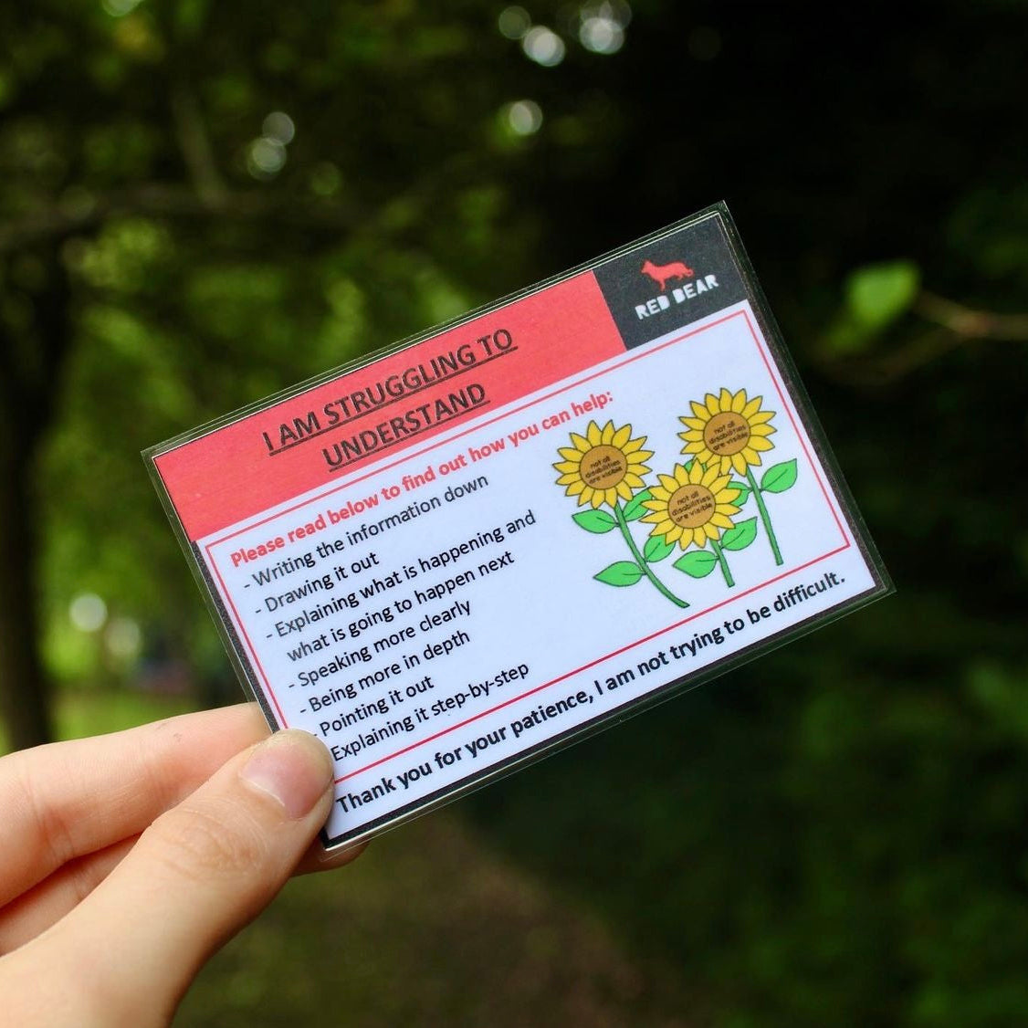 Struggling to understand communication card