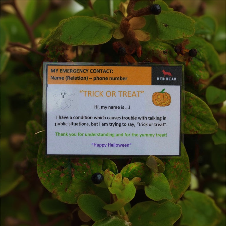 Trick or Treat Halloween non-verbal communication card