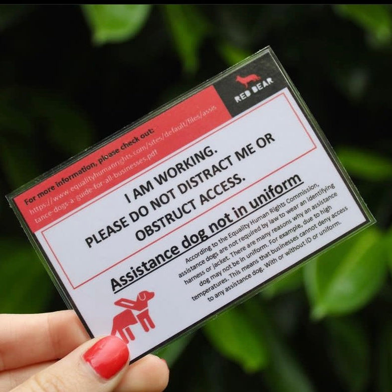 Working dog not in uniform/gear communication/alert card