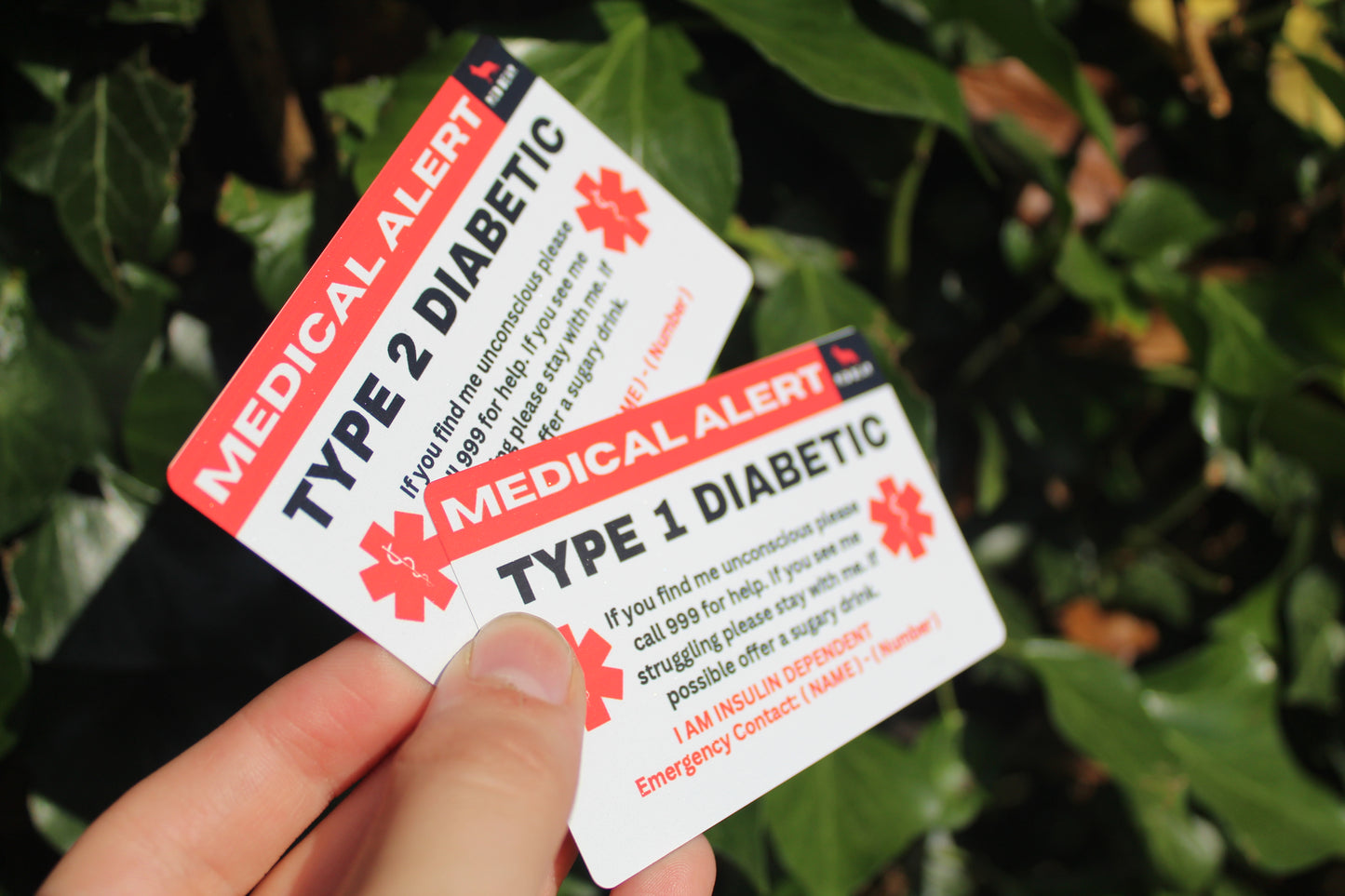 Diabetic communication card | Type 1 & Type 2 | Metal card | Non verbal