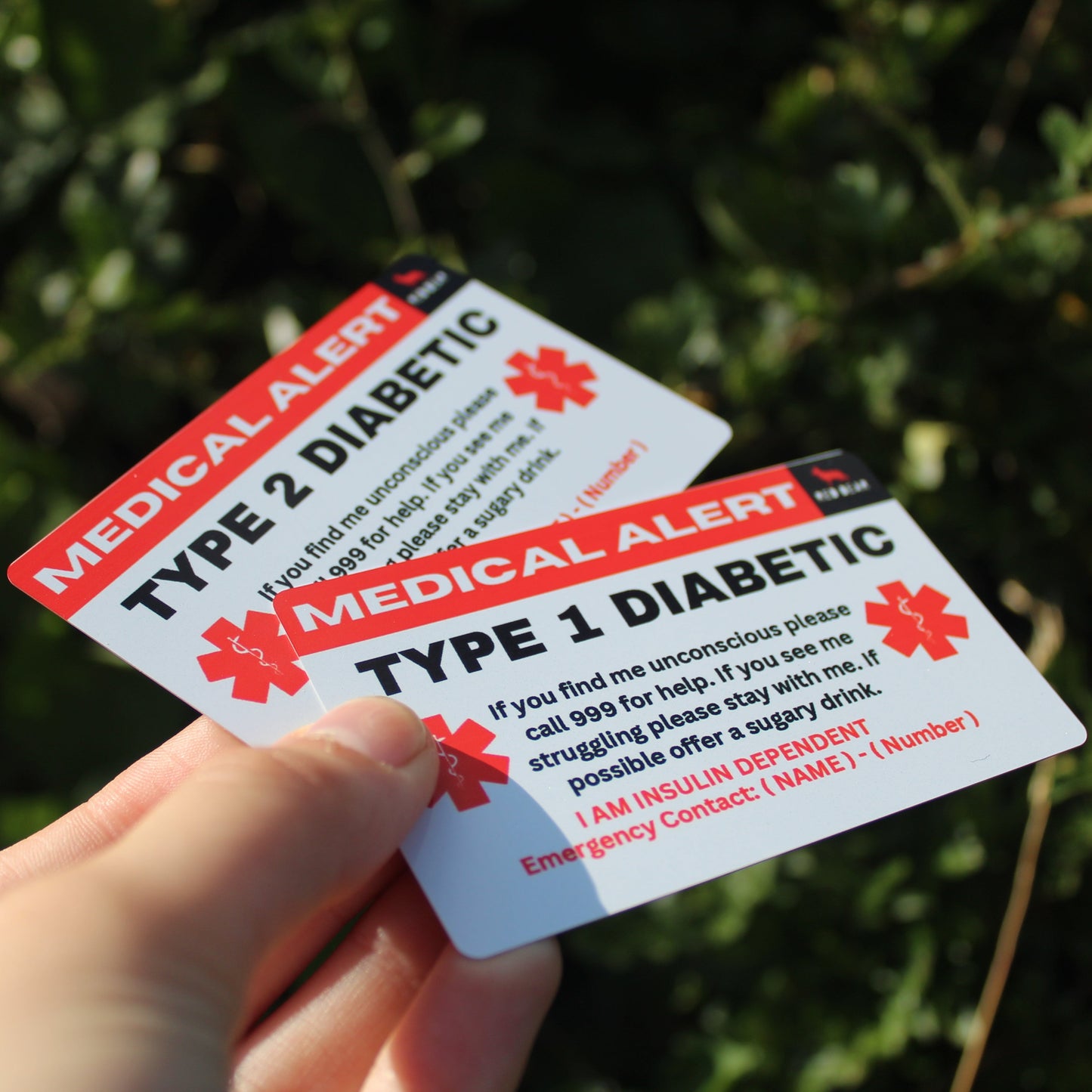 Diabetic communication card | Type 1 & Type 2 | Metal card | Non verbal