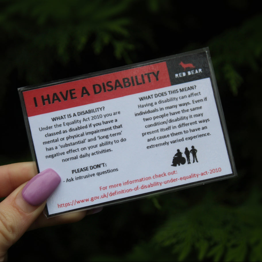 I have a disability alert and communication card