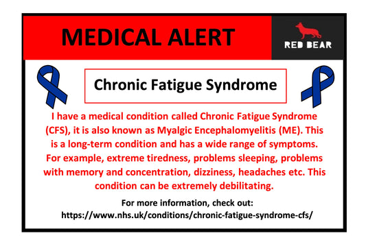 Medical alert Chronic Fatigue Syndrome communication card | CFS | ME