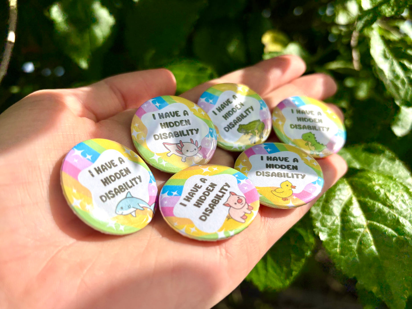 I have a disability animal pin badge | chronic illness | autism |32mm pin badges | 20 different designs