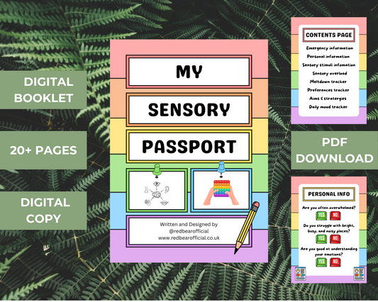 My Sensory Passport | Autism journal | Sensory Processing Disorder | ADHD | Special Needs - DIGITAL DOWNLOAD