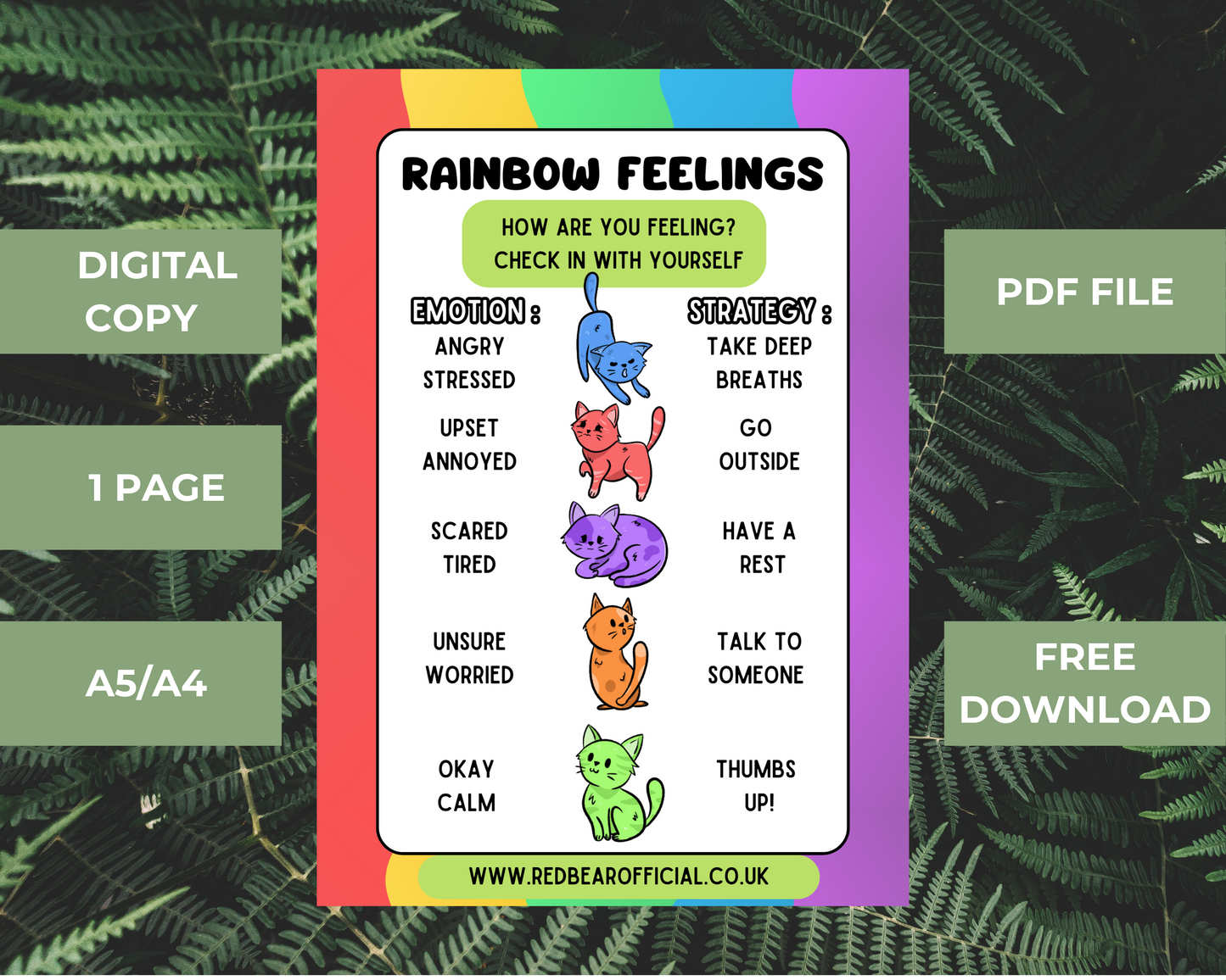 Rainbow feeling tracker | FREE DIGITAL DOWNLOAD