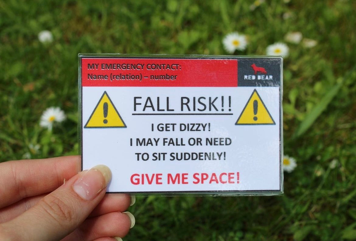 Fall risk medical alert card