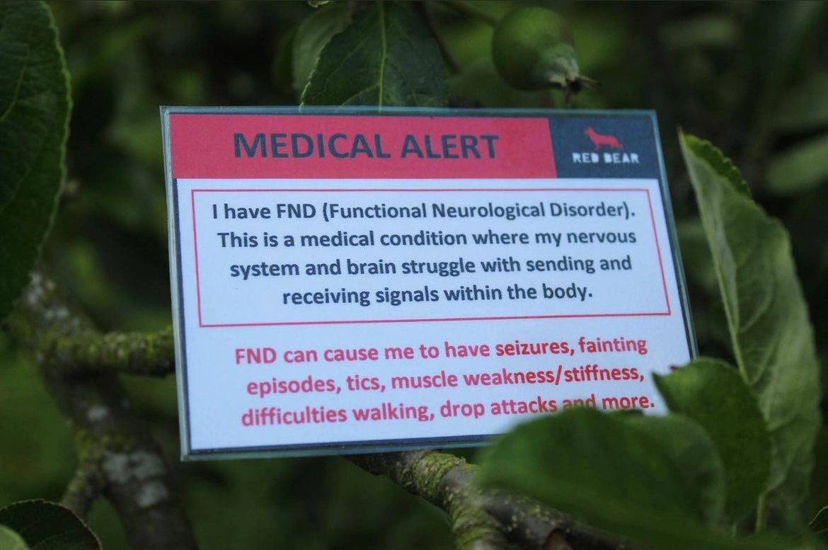 FND (Functional Neurological Disorder) medical alert/communication card