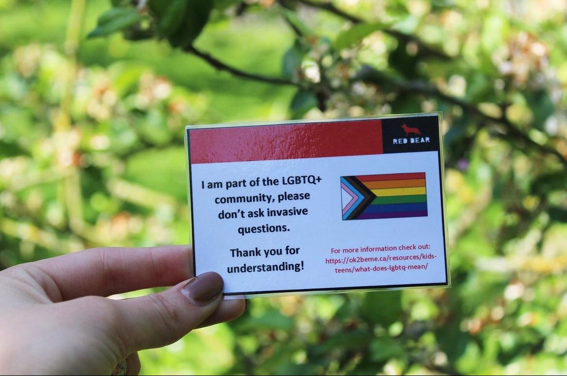 I am a part of the LGBTQ+ community communication card