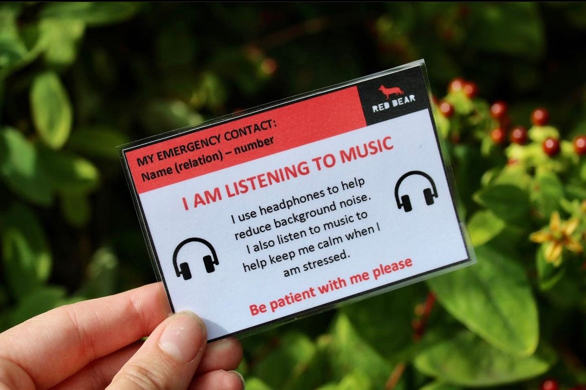 I am listening to music autism/headphone non-verbal communication card