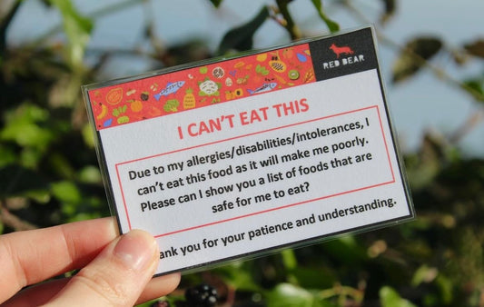 I can’t eat this | allergy alert communication card