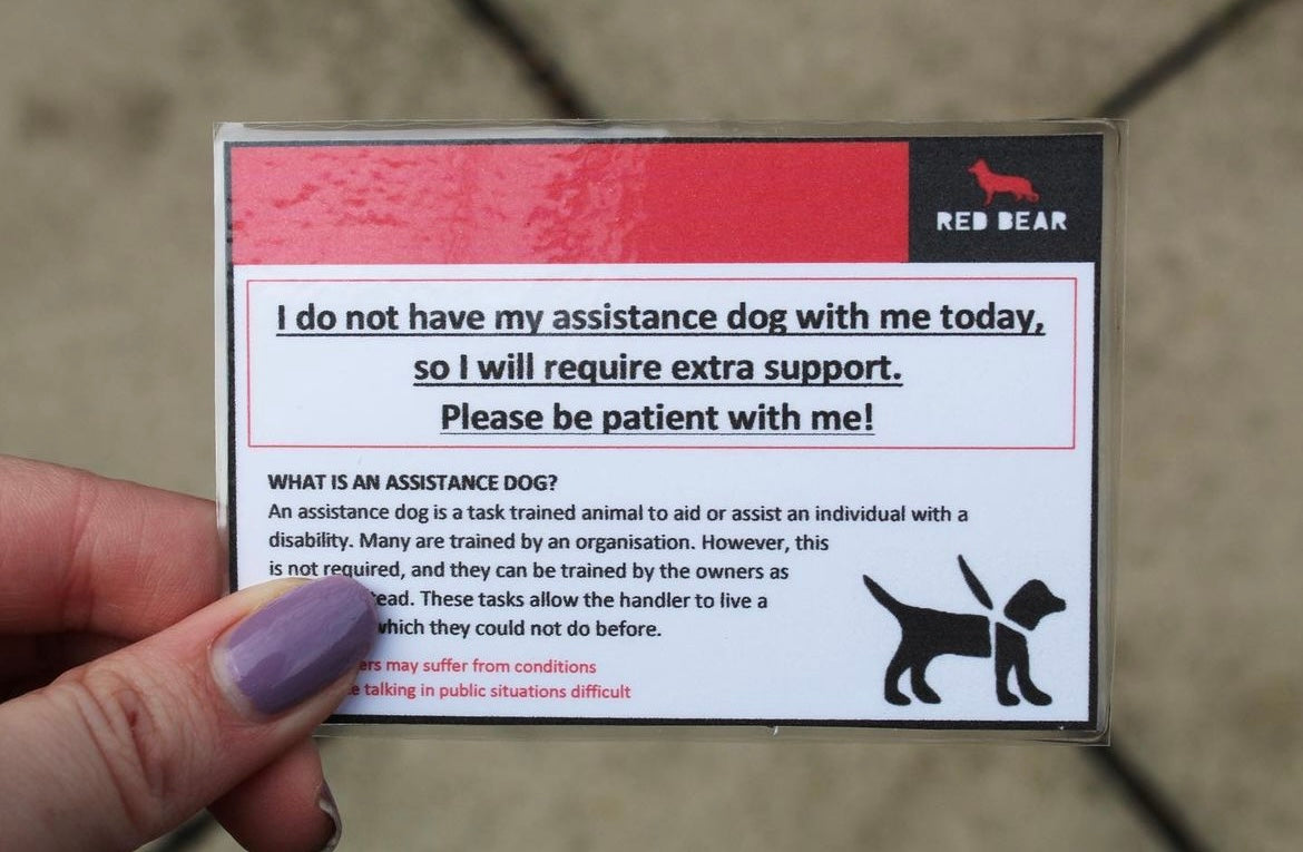 I do not have my working dog with me communication card