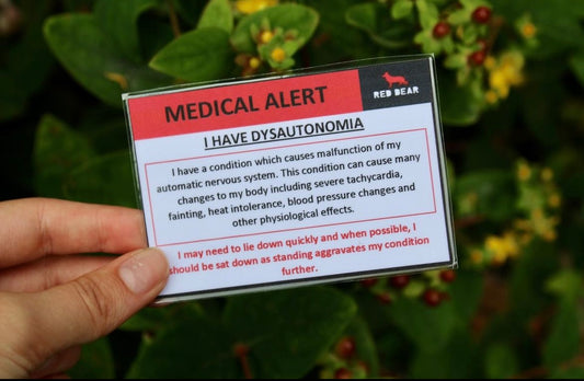 I experience dysautonomia medical alert/communication card