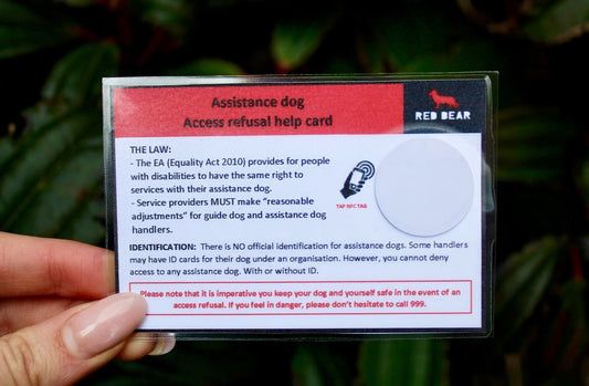 NFC tag/phone tap working dog law communication card