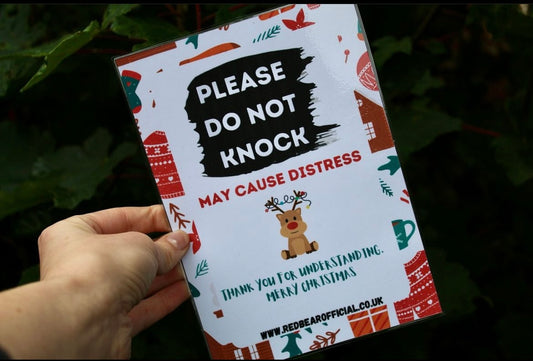 Please do not knock door sign for carollers etc. Christmas