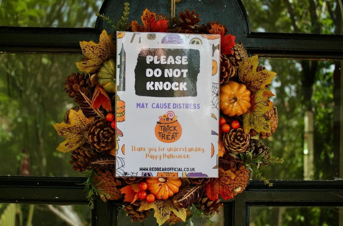 Please do not knock door sign for trick or treaters Halloween