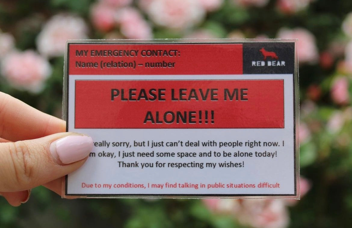 Please leave me alone communication card