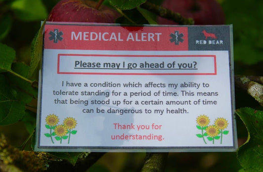 Please may I go ahead of you? Medical alert communication card