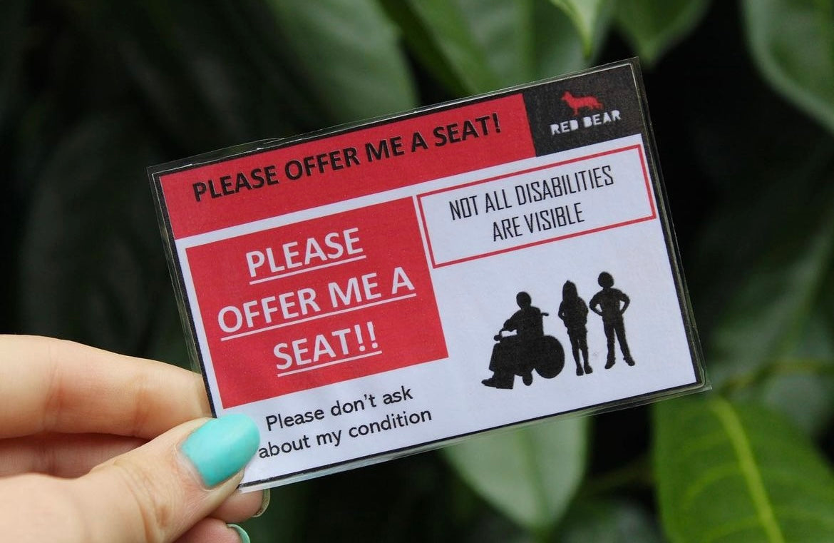 Please offer me a seat medical alert/communication card