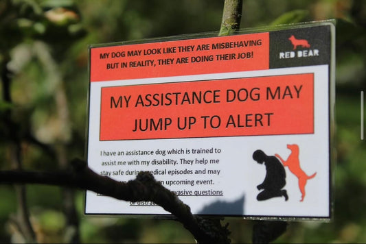 My working dog jumps to alert communication card