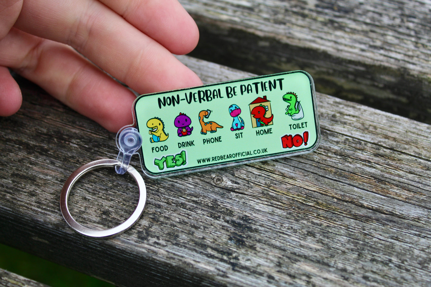 Non-verbal dinosaur themed keychain for Autism | Anxiety | learning disabilities