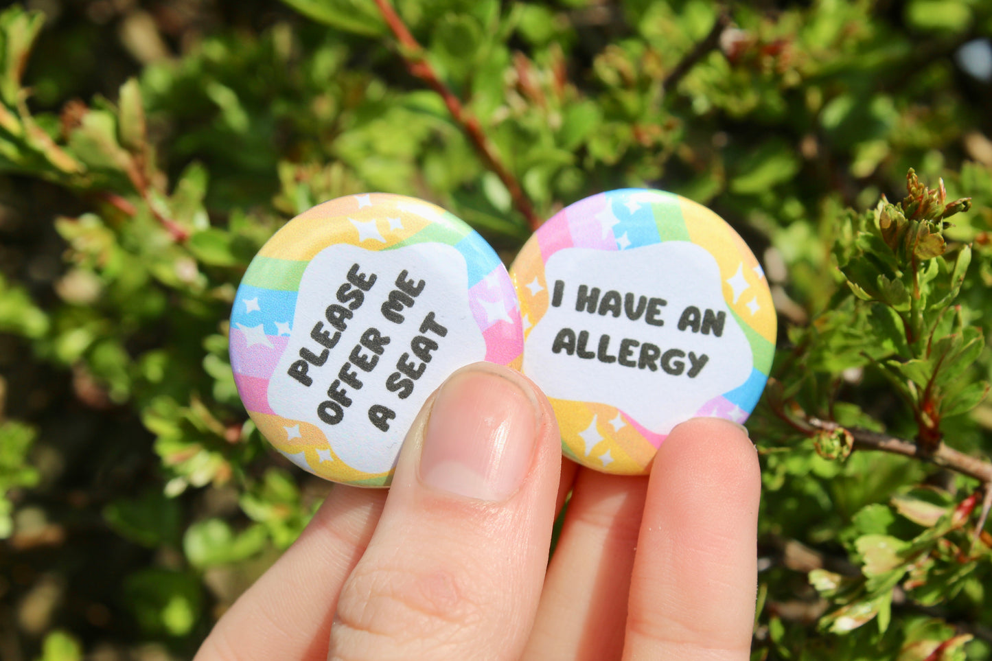 Rainbow disability | chronic illness | autism 32mm pin badges | 48 different designs