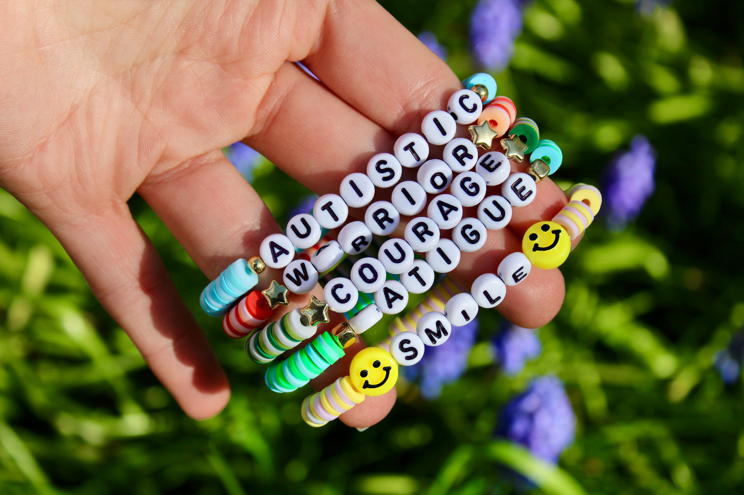 Medical alert/disability awareness clay bead bracelets