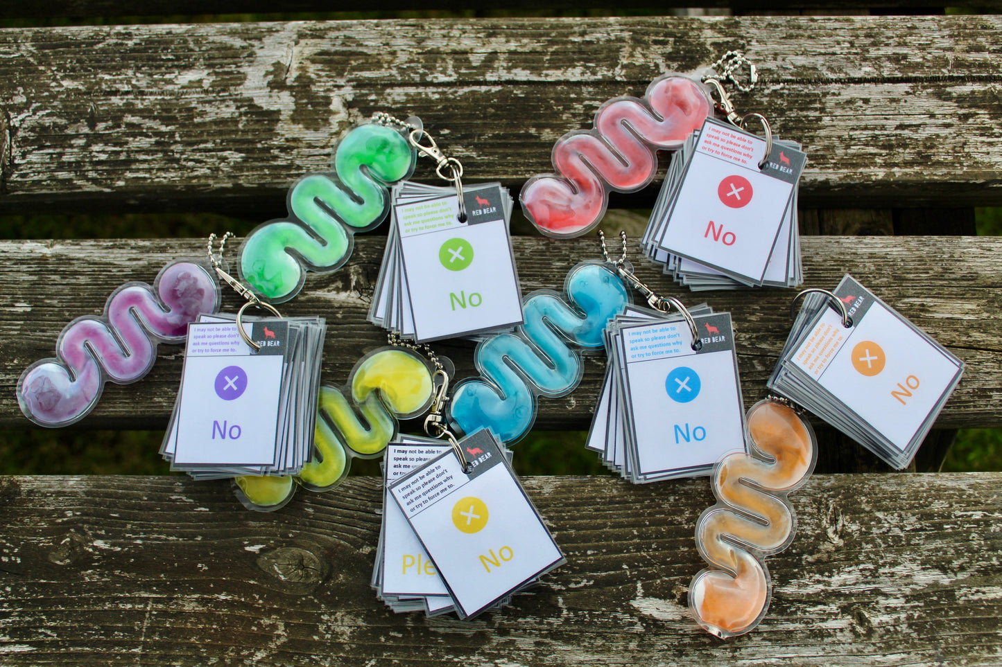 32pcs non-verbal communication set & matching sensory liquid maze keychain