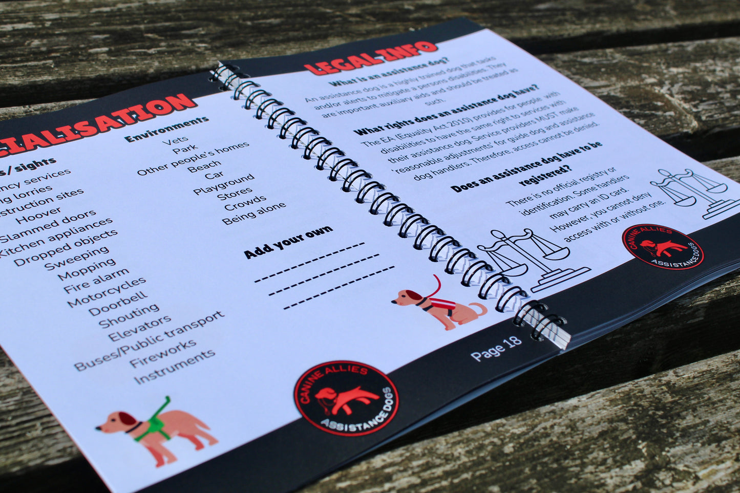 Physical Copy Canine Allies A5 training log book | Members only