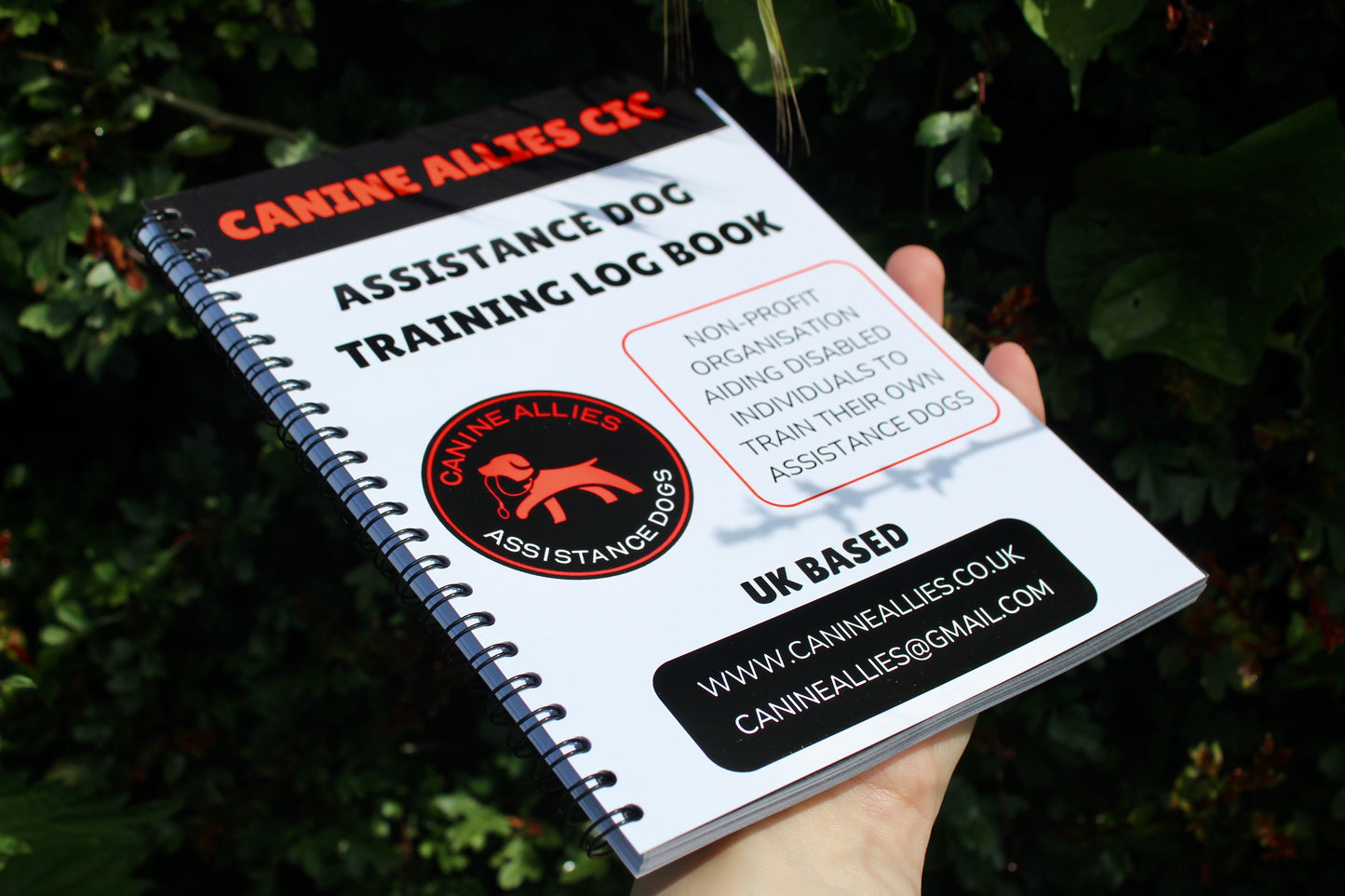 Physical Copy Canine Allies A5 training log book | Members only