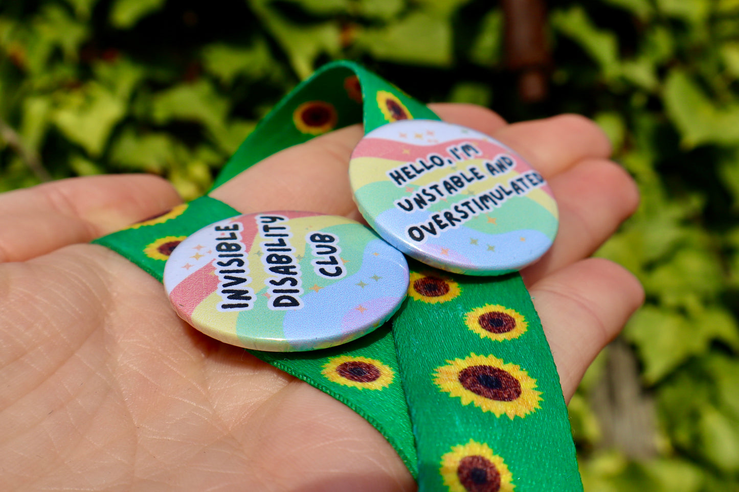 32mm Hello I’m Unstable and Overstimulated Badge | Disability |Spoonie | Autism |ADHD