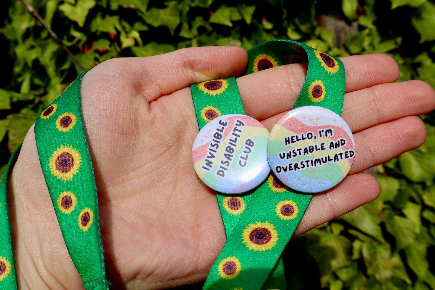 32mm Hello I’m Unstable and Overstimulated Badge | Disability |Spoonie | Autism |ADHD