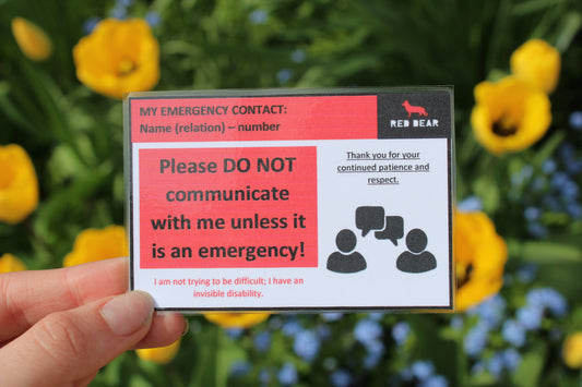 Do not communicate with me unless its an emergency card