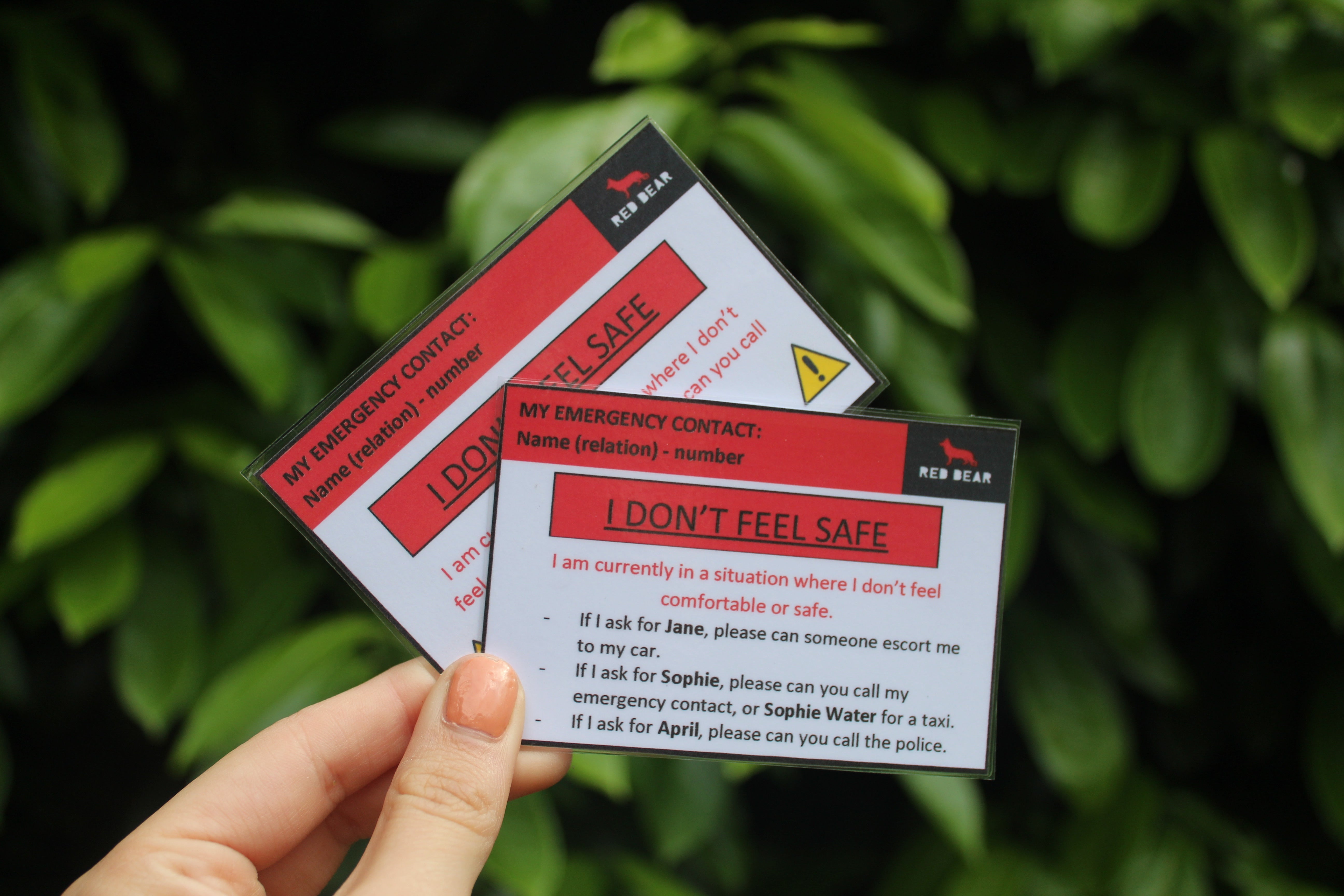 I don't feel safe communication/alert card – RedBearOfficial LTD