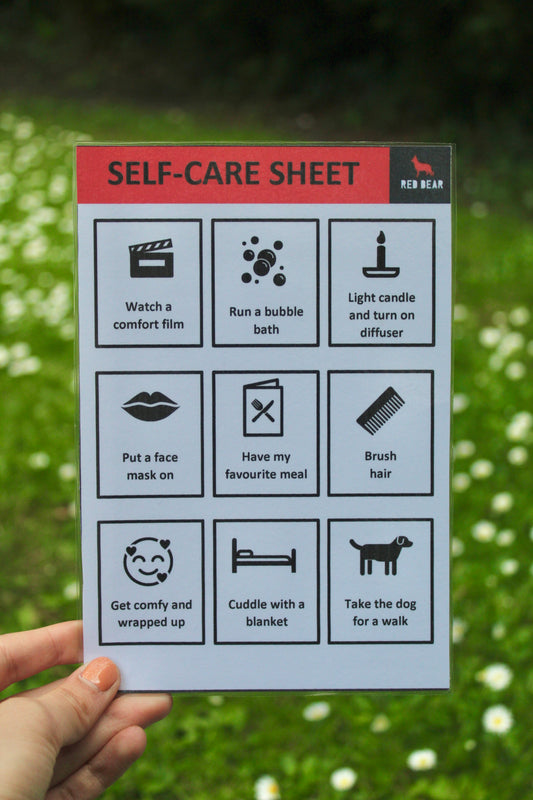 Self-care tracker/reminder sheet A5