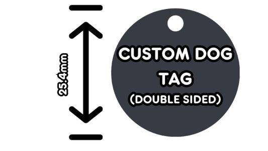 CUSTOM metal dog tag | double sided pet ID tag/medical alert tag